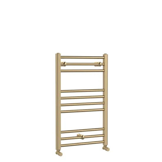Nuie Lorica Brushed Brass Vertical Single Panel Radiator - 800mm x 500mm - Trusted Building Supplies