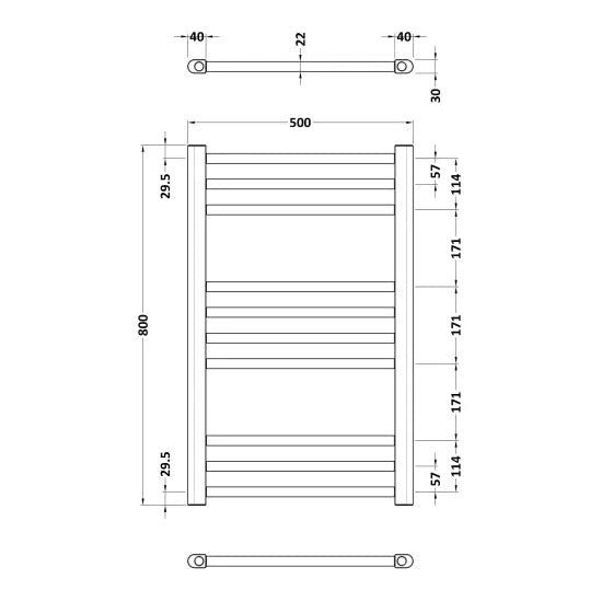 Nuie Lorica Brushed Brass Vertical Single Panel Radiator - 800mm x 500mm - Trusted Building Supplies