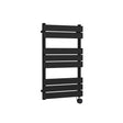Nuie Matt Black Vertical Electric Heated Towel Rail - 840mm x 500mm - Trusted Building Supplies