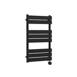 Nuie Matt Black Vertical Electric Heated Towel Rail - 840mm x 500mm - Trusted Building Supplies