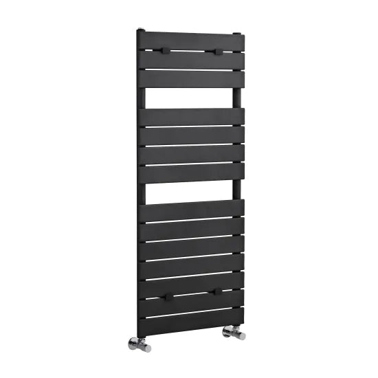 Nuie Piazza Anthracite Horizontal Heated Towel Rail - 1213mm x 500mm - Trusted Building Supplies