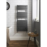 Nuie Piazza Anthracite Horizontal Heated Towel Rail - 1213mm x 500mm - Trusted Building Supplies