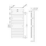 Nuie Piazza Anthracite Horizontal Heated Towel Rail - 1213mm x 500mm - Trusted Building Supplies