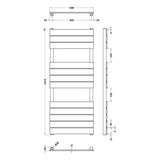 Nuie Piazza Brushed Brass Horizontal Heated Towel Rail - 1213mm x 500mm - Trusted Building Supplies