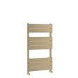 Nuie Piazza Brushed Brass Vertical Heated Towel Rail - 840mm x 500mm - Trusted Building Supplies