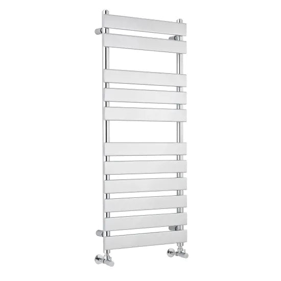 Nuie Piazza Chrome Horizontal Heated Towel Rail - 1200mm x 500mm - Trusted Building Supplies