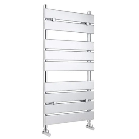 Nuie Piazza Chrome Horizontal Heated Towel Rail - 950mm x 500mm - Trusted Building Supplies