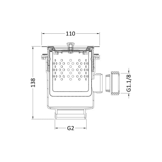 Nuie Polished Stainless Steel Basket Strainer Sink Waste - Trusted Building Supplies