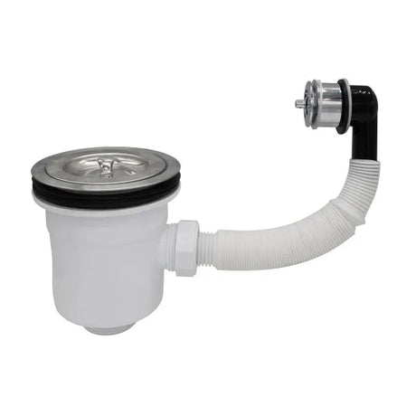 Nuie Polished Stainless Steel Basket Strainer Sink Waste - Trusted Building Supplies