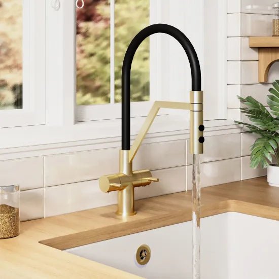 Nuie Ravi Mono Kitchen Sink Mixer Tap Dual Lever Handle - Trusted Building Supplies