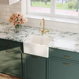 Nuie White Belfast Fireclay Kitchen Sink 1 Bowl - 460mm x 380mm - Trusted Building Supplies