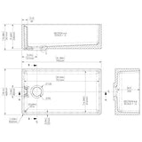 Nuie White Belfast Fireclay Kitchen Sink 1 Bowl - 795mm x 460mm - Trusted Building Supplies