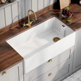 Nuie White Belfast Fireclay Kitchen Sink 1 Bowl - 895mm x 460mm - Trusted Building Supplies