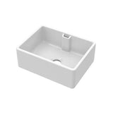 Nuie White Belfast Fireclay Kitchen Sink 1 Bowl with Overflow - 595mm x 450mm - Trusted Building Supplies