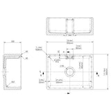 Nuie White Belfast Fireclay Kitchen Sink 1 Bowl with Overflow - 595mm x 450mm - Trusted Building Supplies