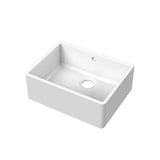 Nuie White Butler Fireclay Kitchen Sink 1 Bowl with Overflow - 595mm x 450mm - Trusted Building Supplies