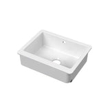 Nuie White Butler Overmount Fireclay Kitchen Sink 1 Bowl with Overflow - 595mm x 460mm - Trusted Building Supplies