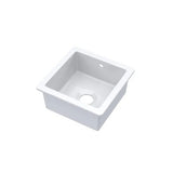 Nuie White Undermount Fireclay Kitchen Sink 1 Bowl with Overflow - 457mm x 457mm - Trusted Building Supplies