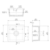 Nuie White Undermount Fireclay Kitchen Sink 1 Bowl with Overflow - 457mm x 457mm - Trusted Building Supplies
