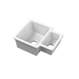 Nuie White Undermount Fireclay Kitchen Sink 1.5 Bowl with Overflow - 579mm x 445mm - Trusted Building Supplies
