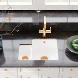 Nuie White Undermount Fireclay RH Kitchen Sink 1.5 Bowl with Central Waste - 549mm x 441mm - Trusted Building Supplies