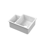 Nuie White Undermount Fireclay RH Kitchen Sink 1.5 Bowl with Central Waste - 549mm x 441mm - Trusted Building Supplies