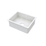Nuie White Undermount Kitchen Sink 1 Bowl with Overflow & Central Waste - 548mm x 442mm - Trusted Building Supplies