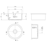 Nuie White Undermount Round Kitchen Sink 1 Bowl with Overflow - 460mm - Trusted Building Supplies