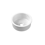Nuie White Undermount Round Kitchen Sink 1 Bowl with Overflow - 460mm - Trusted Building Supplies