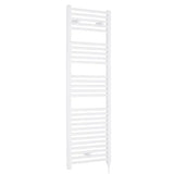 Nuie White Vertical Electric Heated Towel Rail - 1375mm x 480mm - Trusted Building Supplies