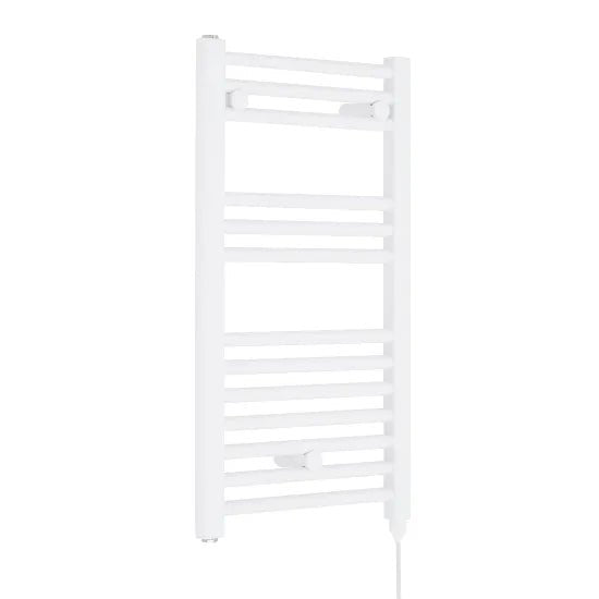 Nuie White Vertical Electric Heated Towel Rail - 720mm x 400mm - Trusted Building Supplies