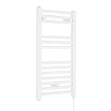 Nuie White Vertical Electric Heated Towel Rail - 720mm x 400mm - Trusted Building Supplies