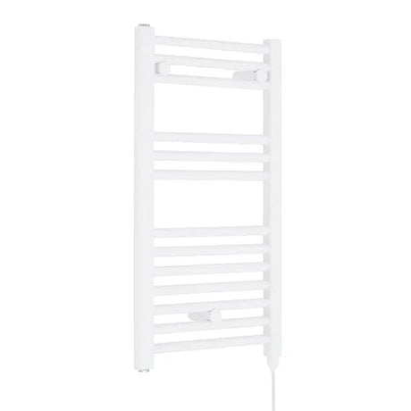 Nuie White Vertical Electric Heated Towel Rail - 720mm x 400mm - Trusted Building Supplies