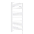 Nuie White Vertical Electric Heated Towel Rail - 920mm x 480mm - Trusted Building Supplies