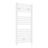 Nuie White Vertical Electric Heated Towel Rail - 920mm x 480mm - Trusted Building Supplies
