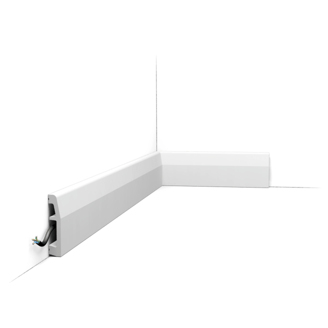 Orac SX125 Duopolymer Small Contemporary Skirting Board - 2000mm x 14mm x 69mm - Trusted Building Supplies