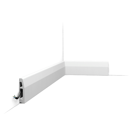 Orac SX125 Duopolymer Small Contemporary Skirting Board - 2000mm x 14mm x 69mm - Trusted Building Supplies