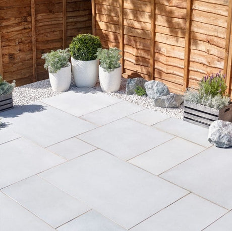 Pave World Chivas Light Grey Sandstone Patio Paving Pack - 19.5m2 - Trusted Building Supplies