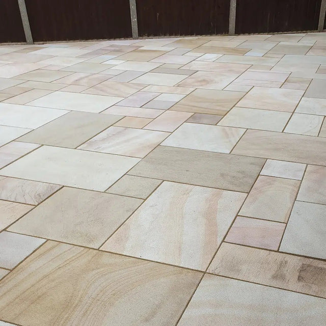 Pave World Misty Rippon Buff Sandstone Patio Paving Pack - 19.5m2 - Trusted Building Supplies