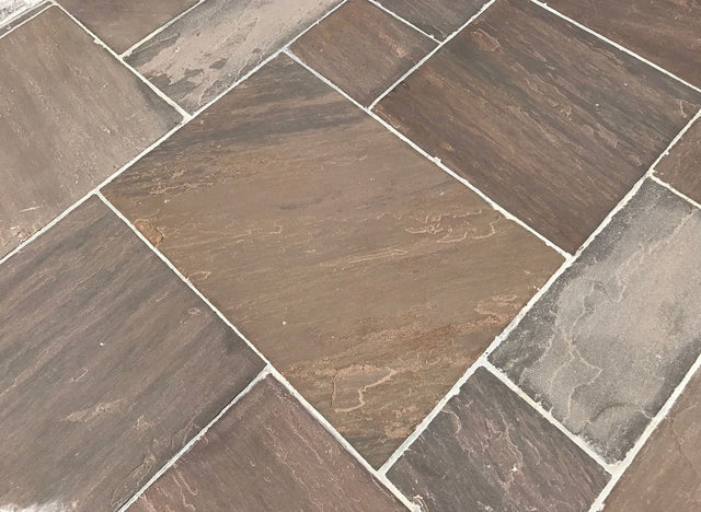 Pave World Traditional Autumn Brown Sandstone Patio Paving Pack - 19.5m2 - Trusted Building Supplies