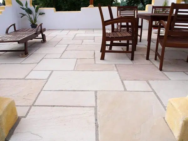 Pave World Traditional Mint Fossil Sandstone Patio Paving Pack - 19.5m2 - Trusted Building Supplies