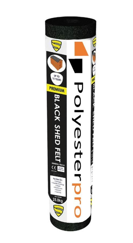 Premium Black Shed Roofing Felt - 1m x 10m Roll - Trusted Building Supplies