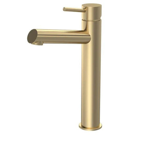 Pure Brushed Brass High - Rise Mono Basin Mixer Tap - Trusted Building Supplies