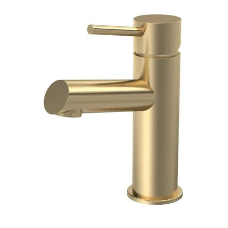 Pure Brushed Brass Mono Basin Mixer Tap with Push Button Waste - Trusted Building Supplies