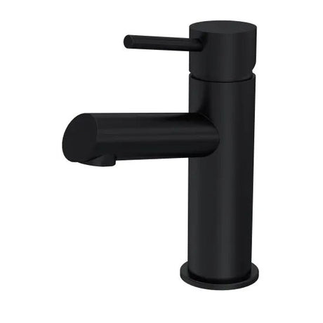 Pure Matt Black Mono Basin Mixer Tap with Push Button Waste - Trusted Building Supplies