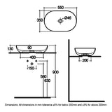 RAK Feeling Oval Counter Top Wash Basin - 550mm - Trusted Building Supplies