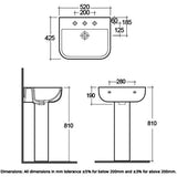 RAK Series 600 2 Tap Hole Basin - 520mm - Trusted Building Supplies