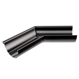 RoofArt 125mm Half Round Black Steel Guttering 135 Degree Corner - Trusted Building Supplies