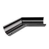 RoofArt 125mm Half Round Black Steel Guttering 135 Degree Corner - Trusted Building Supplies