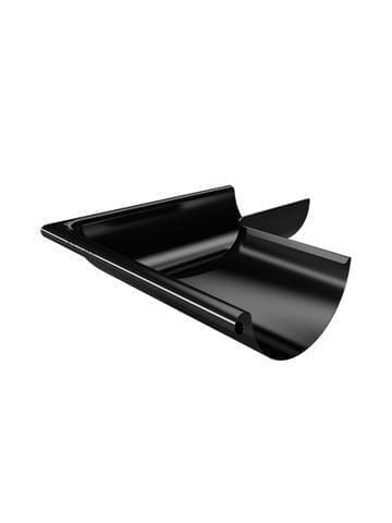 RoofArt 150mm Half Round Black Steel Guttering 90 Degree Corner - Trusted Building Supplies